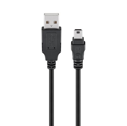 Goobay - USB 2.0 High Speed kabel (USB-A / USB Mini-B, 5-pin) (Han-Han) (Sort) - 0,15 m