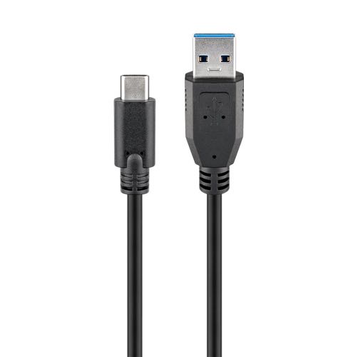 Se Goobay - USB 3.0 SuperSpeed kabel (USB-A / USB-C) (Han-Han) (Sort) - 2,0 m hos AV-ZHOP.dk