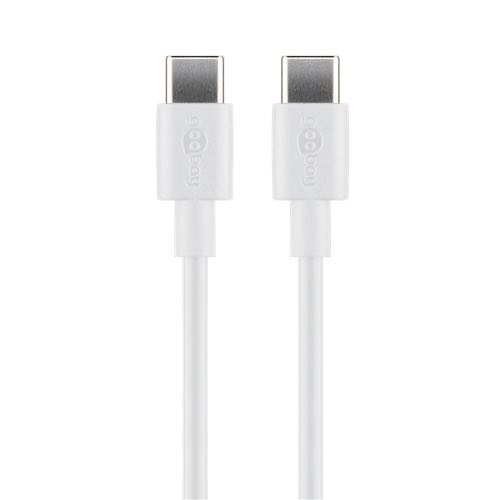 Se Goobay - USB-C 2.0 (Gen.1) kabel (USB-C / USB-C) (Han-Han) (Hvid) - 1,0 m hos AV-ZHOP.dk