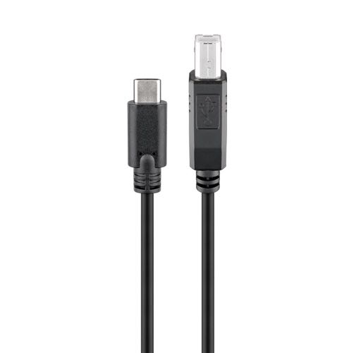 Goobay - High Speed kabel (3.1 USB-C / 2.0 USB-B) (Han-Han) (Sort) - 1,0 m