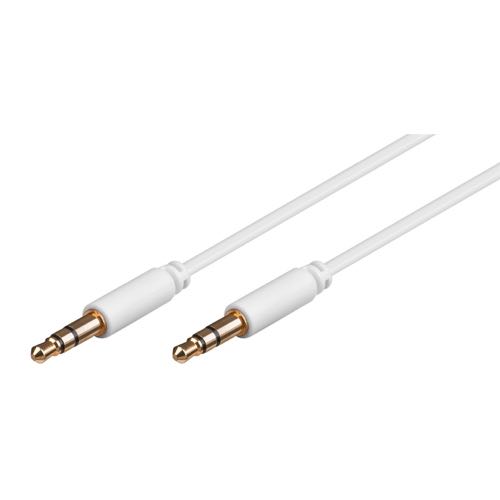 Goobay - Slim Minijack Stereo Audio kabel (3,5mm) (Han-Han) (Hvid) - 1,0 m