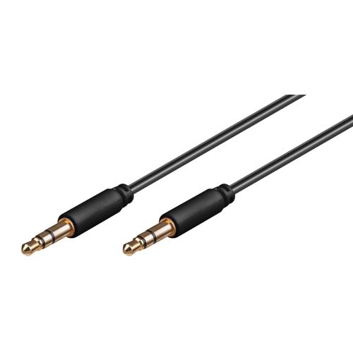 Goobay - Slim Minijack Stereo Audio kabel (3,5mm) (Han-Han) (Sort) - 2,0 m
