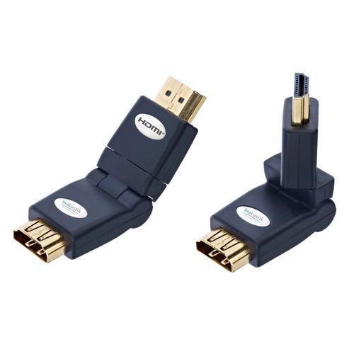 Inakustik - Premium HDMI vinkel adapter 360Â° (Han-Hun) (Blå) - 4K@60Hz - 0,1 m