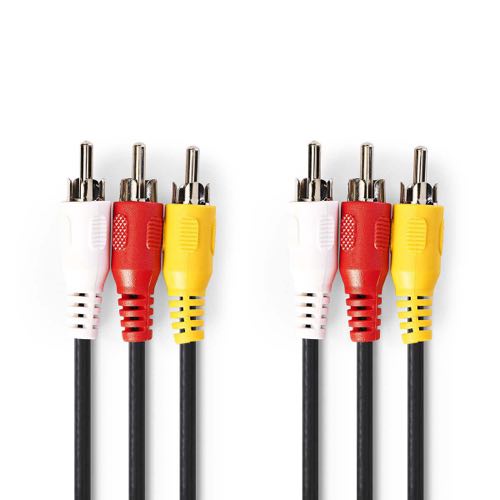 Nedis - Composite Video kabel m/lyd (3xRCA) (Han-Han) (Gul/Rød/Hvid/) - 480p - 3,0 m