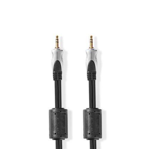Se Nedis - Minijack Stereo Audio kabel (Ferrite) (3,5mm) (Han-Han) (Anthracite) - 5,0 m hos AV-ZHOP.dk