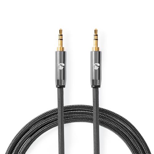 Se Nedis - Premium Minijack Stereo Audio kabel (3,5mm) (Han-Han) (Metal/Grå) - 5,0 m hos AV-ZHOP.dk