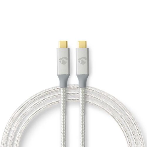 Se Nedis - USB-C 3.2 (Gen 2x2) (5A/100W) (USB-C / USB-C) (Han-Han) (Sølv) - 1,0 m hos AV-ZHOP.dk