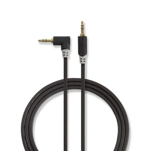 Se Nedis - Minijack Stereo Audio kabel (Vinklet) (3,5mm) (Han-Han) (Anthracite) - 0,5 m hos AV-ZHOP.dk