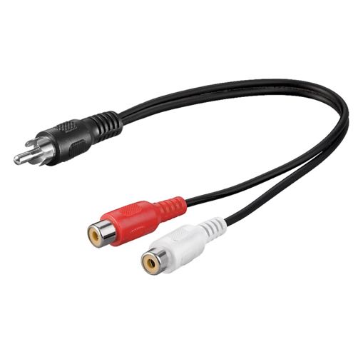 Efterforskning Blive lige Goobay - Subwoofer Y-splitter kabel (1xRCA-2xRCA) (Han-Hun) (Sort) - 0,2 m