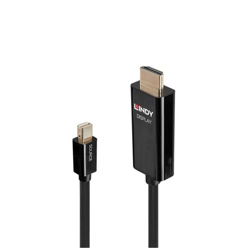 Billede af Lindy - Mini DisplayPort (han) 1.2 til HDMI (Sort) - 4K@60Hz - 0,5 m