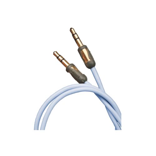 Supra - Slim Minijack Stereo Audio kabel (3,5mm) (Han-Han) (Grå/Hvid) - 0,5 m