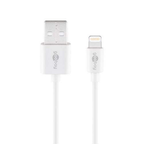 Se Goobay - USB 2.0 kabel Apple MFi certified (1A) (USB-A / Apple Lightning) (Han-Han) (Hvid) - 0,5 m hos AV-ZHOP.dk
