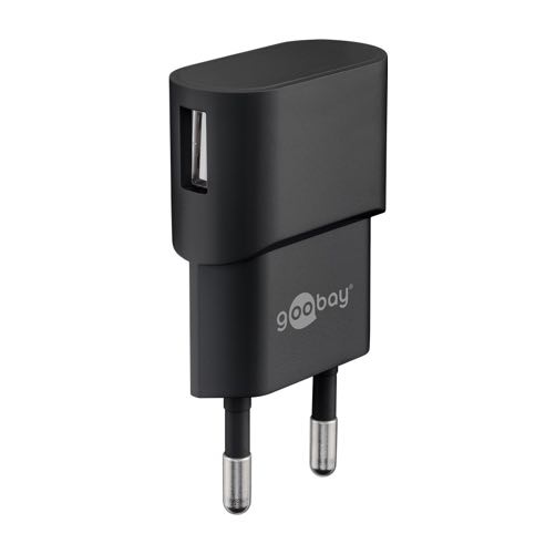 Billede af Goobay - USB lader 1A (5W) (USB indg. i siden) (Han-Han) (Sort) - 0,1 m