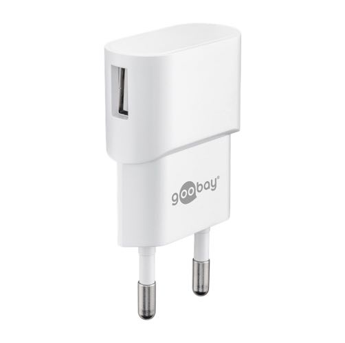 Billede af Goobay - USB lader 1A (5W) (USB indg. i siden) (Han-Han) (Hvid) - 0,1 m