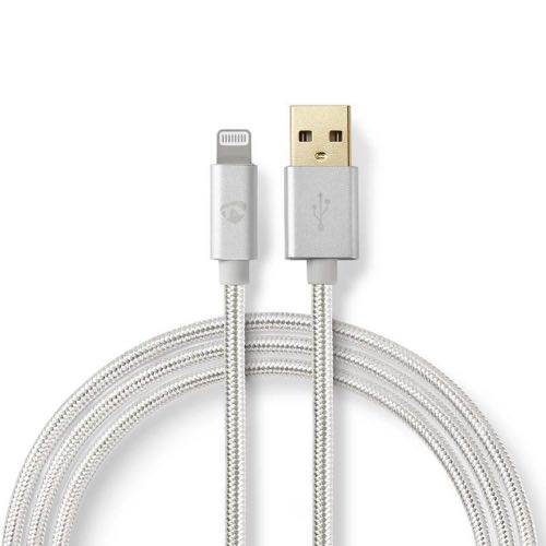 Se Nedis - USB 2.0 kabel Apple MFi certified (2.4A/12W)(USB-A / Apple Lightning) (Han-Han) (Aluminium) - 1,0 m hos AV-ZHOP.dk