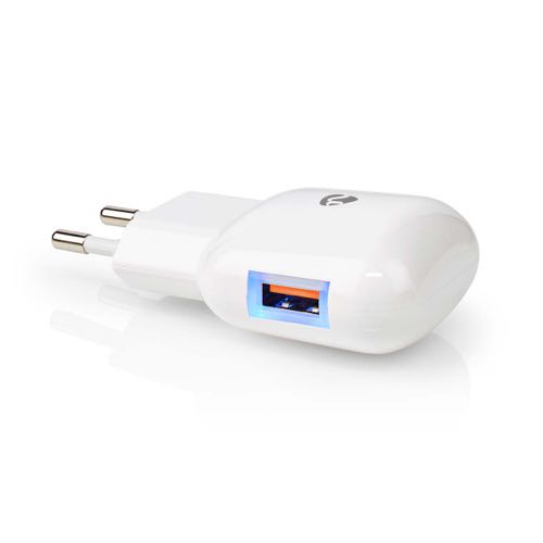 Billede af Nedis - USB-A lader 3A (18W) (indg. i side) (Han-Han) (Hvid) - 0,1 m