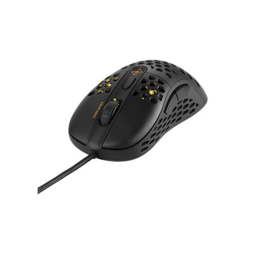 Deltaco - Ultra-Light Optisk gaming mus med ledning, 6 knapper med scroll - (RGB LED-lys) (Sort) (6400 dpi)