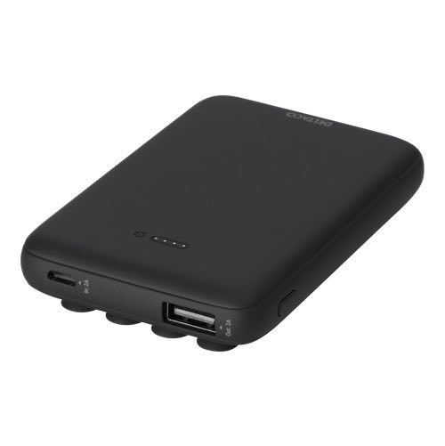 Deltaco - Powerbank - trådløs opladning (1x USB-A) - 5000 mAh - 2.1A/10.5W (Sort)