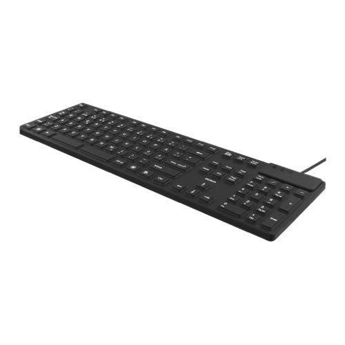 Deltaco - Kablet tastatur - nordisk layout - (m/vandtæt silikone) (Sort)