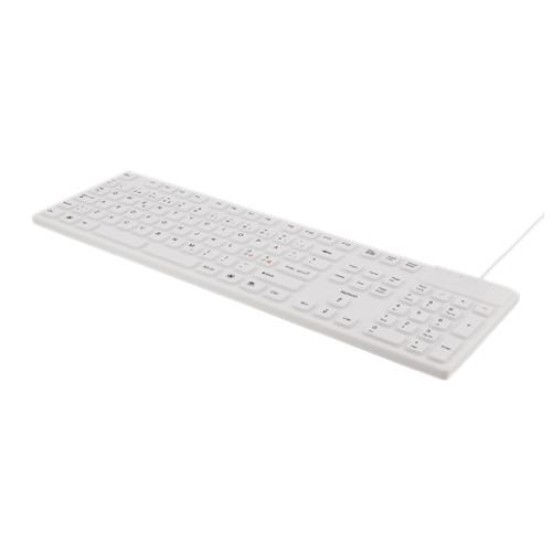 Deltaco - Kablet tastatur - nordisk layout - (m/vandtæt silikone) (Hvid)