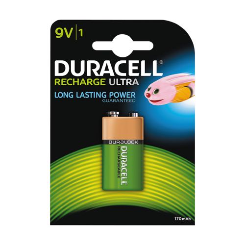 Billede af Duracell - 9V - 1 stk - Genopladelige Ni-MH Batteri (170 mAh)