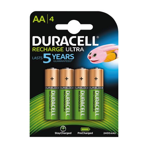 Billede af Duracell - AA - 4 stk - Genopladelige Ni-MH Batteri (2500 mAh) (1.2V)