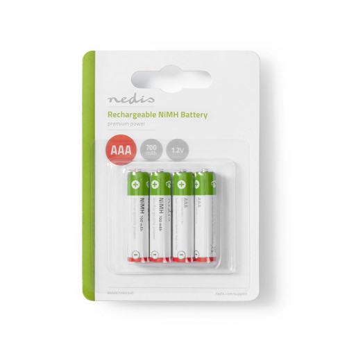 Se Nedis - AAA - 4 stk - Genopladelige Ni-MH Batteri (700 mAh) (1.2V) hos AV-ZHOP.dk