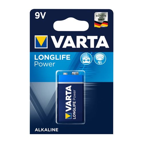 Se Varta - 9V - 1 stk - Alkaline Longlife Power (1.5V) hos AV-ZHOP.dk