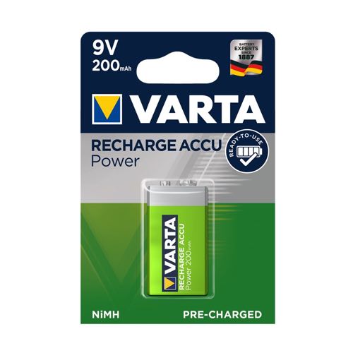 Billede af Varta - 9V - 1 stk - Genopladelig Ni-MH Batteri (200 mAh)