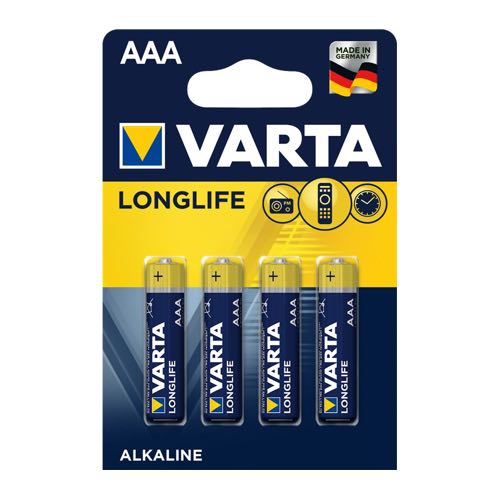 Se Varta - AAA - 4 stk - Alkaline Longlife (1.5V) hos AV-ZHOP.dk