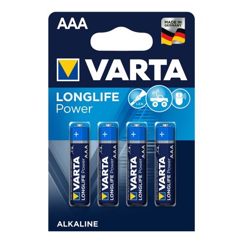 Billede af Varta - AAA - 4 stk - Alkaline Longlife Power (1.5V)