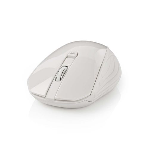 Nedis - Trådløs optisk mus, 3 knapper med scroll (Hvid) (1600 dpi)