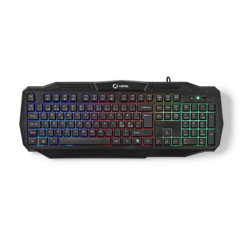 Se Nedis - Kablet Gaming tastatur m/ LED-lys - nordisk layout (Sort) hos AV-ZHOP.dk