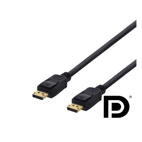Deltaco - DisplayPort 1.2 til DisplayPort 1.2 (Han-Han) (Sort) - 4K@60Hz - 2,0 m