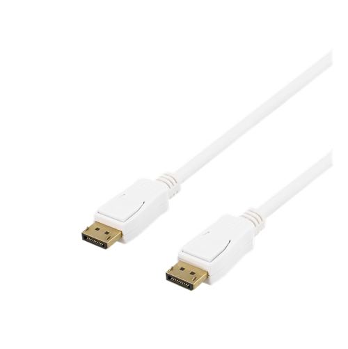 Deltaco - DisplayPort 1.2 til DisplayPort 1.2 (Han-Han) (Hvid) - 4K@60Hz - 1,5 m