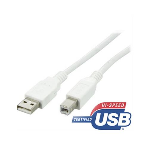 Deltaco - USB 2.0 High Speed kabel (USB-A / USB-B) (Han-Han) (Hvid) - 2,0 m