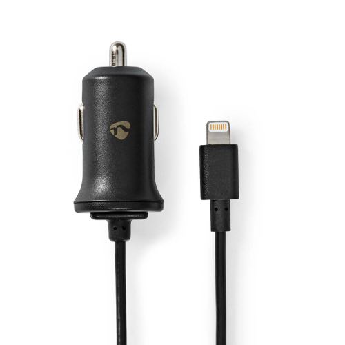 Nedis - Billader med apple lightning kabel (2.4A/12W) (Sort) - 1,0 m