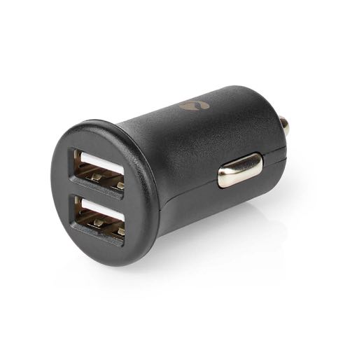 Nedis - USB billader (2xUSB-A) (2x2.4A/12W) (Sort) - 0,2 m