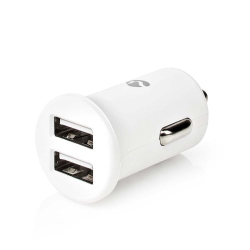 Billede af Nedis - USB billader (2xUSB-A) (2x2.4A/12W) (Hvid) - 0,2 m