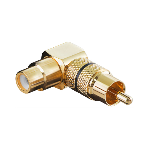 Billede af Goobay - 1 stk - RCA/phone adapter 90 ° - 1xhun - 1xhan (Gold/Sort)