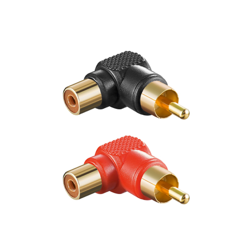 Billede af Goobay - 2 stk - RCA/phone adapter 90 ° - 1xhun - 1xhan (Rød+Sort)