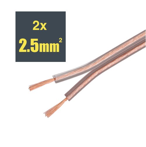 Se Højtaler kabel (2 x 2.5 mm ²) (Gennemsigtig) - 1,0 m - Goobay hos AV-ZHOP.dk