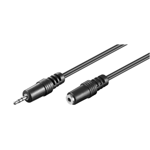 Billede af Goobay - Minijack Stereo Audio forlænger kabel (2,5mm/3pin) (Han-Hun) (Sort) - 2,0 m