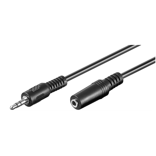 Billede af Goobay - Minijack Stereo Audio forlænger kabel (3,5mm/3pin) (Han-Hun) (Sort) - 10,0 m