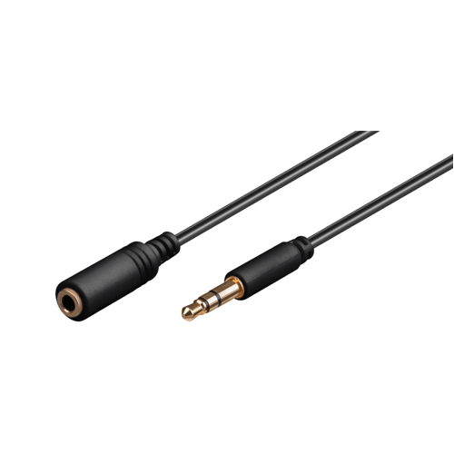 Goobay - Minijack Slim Stereo Audio forlænger kabel (3,5mm/3pin) (Han-Hun) (Grå) - 2,0 m
