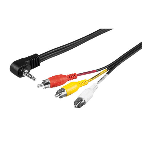 Billede af Goobay - Minijack (3,5mm) kabel til 3xRCA (Han-Han) (Sort) - 1,5 m