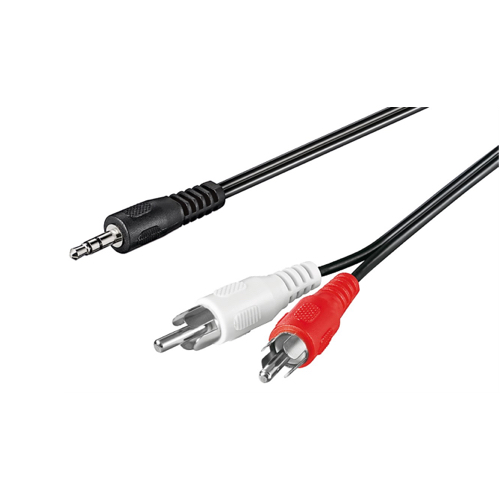 Billede af Goobay - Minijack (3,5mm) kabel til 2xRCA/phone (Han-Han) (Sort) - 3,0 m