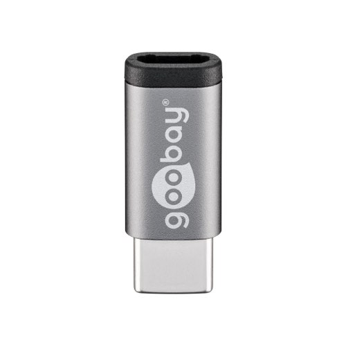 Se USB-C til USB 2.0 Micro-B adapter (han/hun) (Grå) - 0,1 m - Goobay hos AV-ZHOP.dk