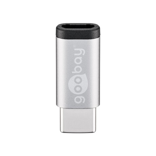 Se USB-C til USB 2.0 Micro-B adapter (han/hun) (Sølv) - 0,1 m - Goobay hos AV-ZHOP.dk