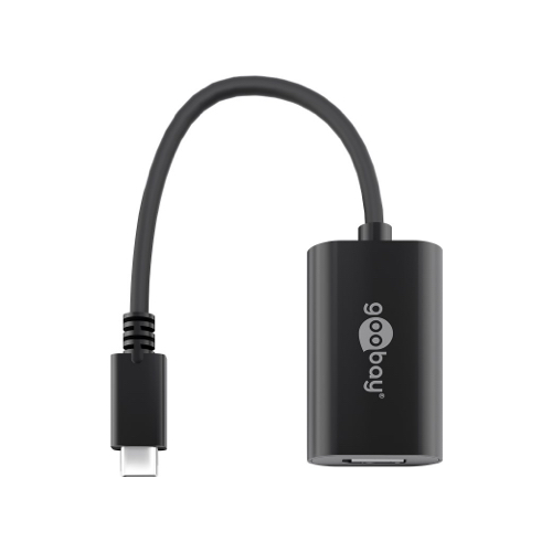 Goobay - USB-C til DisplayPort adapter (han/hun) (4K@60Hz) (Sort) - 0,2 m